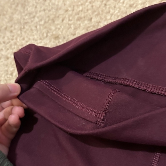 Fabletics Dash Seamless Bra II & Define Powerhold High-Waisted Leggings Burgundy - Picture 6 of 12